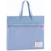Lefancy Borsa portadocumenti con cerniera, 43 x 35 cm, formato A3, impermeabile, doppia cerniera, in rete di nylon, con manico, pieghevole, grandi etichette, per studenti, ufficio, borsa da viaggio, blu