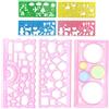 sundrerfect Righelli Geometrici Multifunzionali Set Di 7, Righello Da Disegno in Plastica, Righello Geometrico, Righello Di Disegno Geometrico in Plastica, Per Studenti e Appassionati Di Disegno. (rosa)