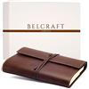 Belcraft Vietri Classico Diario in Pelle riciclata, Realizzato a mano da Artigiani Toscani, Include Scatola Regalo (12x17 cm) Marrone