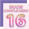 Stuff4 16° Biglietto Auguri Compleanno per Ragazze