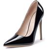 GENSHUO - Scarpe décolleté da Donna, con Tacco Alto a Spillo, Stile Sexy, Slip on, da Festa,Nero,38 EU(8 US)