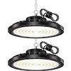 HAPYLUMI Faretto LED UFO 200W, 2 Pezzi 20000LM Lampada Garage 6500K Bianco Freddo Faro Officina IP65 Impermeabile, Industriale Fari LED per Garage Officina Capannoni Fabbrica Piazza