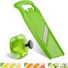 Börner Wave-Waffle PowerLine Tagliaverdure Ondulato + Porta Verdure (Set da 2 Pezzi) - Mandolina a Onda e Waffle - Affettatrice per Patate a Reticolo e Patatine Fritte - Colore: Verde