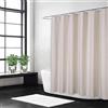 LinTimes Lino di lino come 240 GSM pesante, tenda da doccia in tessuto largo, per bagno con ganci, lavabile, 200 x 180 cm, colore: avorio