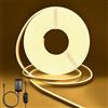 Lucienstar Striscia LED neon dimmerabile, luce calda impermeabile，5M | 3000K, in silicone, ritagliabile, flessibile, 24V, adatta per cucine, camere da letto, soggiorni e decorazioni esterne