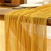 Foatcox Runner da Tavolo Curcuma, 300 x 90 cm Runner da Tavolo in Garza Bohémien Adatto per Matrimoni, Feste, Natale, Capodanno, Baby Shower, Addii al Nubilato e Decorazioni da Tavola