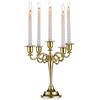 Nuptio Candelabri Portacandele D'oro 5-braccio Metallo Candela Bastone Sta 27cm Alto Cono Candela Titolare per Il Matrimonio Festa Compleanno Tavolo da Pranzo Soggiorno Camino Decorazioni Natalizie