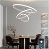 BRIMETI Lampadario a Sospensione per tavolo da pranzo a LED Lampada a Sospensione Nordico Moderno a LED da Soffitto Dimmerabile 3 Luci 45W, per Soggiorno Sala da Cucina Stanza degli Ospiti (Bianco)