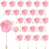 QUARKZMAN 24pz Rosa Rosa Corpetto di Fiori Artificiali Asole Tasca Boutonniere Spilla per Cerimonia Nozze Anniversario Ballo Formale Cena Festa
