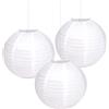 Jonami 3 Lanterne Rotonde di Carta Bianca da 30 cm - Decorazione Elegante per Matrimoni ed Eventi Raffinati