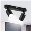 Seruno X Binario Faretti Soffitto 2 Vie, Faretto Orientabile GU10 Metallo Nero Opaco, Lampada Soffitto Moderna Industriale per Cucina Camera Soggiorno Corridoio Sala da Pranzo (Senza Lampadine)