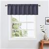LinTimes Tenda corta per finestre, colore grigio scuro, per finestre e caffè, per oscurare la stanza, 132 x 38 cm, 1 pezzo