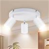 Seruno X 3 Faretti da Soffitto Orientabili GU10 Bianco Opaco, Faretti Rotanti Rotondi Industriali, Faretto Metallico Moderno per Cucina Corridoio Camera (Senza Lampadine)