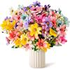 YMIFEEY 6 mazzi di fiori artificiali simili al vero Fiori artificiali Bouquet di fiori UV-resistenti Fiori di seta finti Piante da balcone Fiori artificiali per interno Tavolo Balcone Giardino Esterno (Fiore