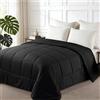 Exclusivo Mezcla Piumone Senza Copripiumone 220x230 cm Reversibile | 220GSM in Microfibra, Leggera, Morbida, Traspirante e Confortevole, per Tutto l'Anno, Lavabile in Lavatrice, Nero