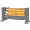 ICQN Riscaldatore a raggi infrarossi, per ambienti fino a 10 m², 900 W, IP20, riscaldamento elettrico, cavo da 135 centimetri, riscaldatore per ufficio o casa, riscaldamento a infrarossi (argento)