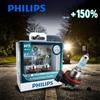 Philips X-treme Vision Pro150 H11 12V 55W PGJ19-2 + 150% Lampadine per auto luminose Faro alogeno Lampade per auto originali originali, 2 pezzi