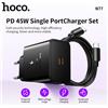 HOCO EU GaN PD45W Caricatore del telefono USB C a ricarica rapida per iPhone 17 16 15 Pro Max Adattatore di ricarica da viaggio a parete per Samsung S24 S25