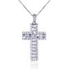 HALUKAKAH Collana Pendente Croce per Ragazzi Bambini Adolescenti, 2,0ct Diamanti Coltivati in Laboratorio,Placcato in Oro Bianco Platino,Argento Sterling 925,Catena a Scatola 40cm,Gioielli Religiosi
