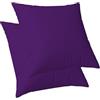 ggaimwf Copricuscino in lino tinta unita per divanoCuscino Continentale per Letto Doppio lato Purple Fatto a mano Cuscini quadrati con cerniera invisibile, 50x50cm Set di 2
