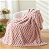 NEWCOSPLAY Coperta morbidissima in pile di flanella setosa di prima qualità, con nuvole 3D, elegante e leggera, per tutte le stagioni, 350 g/m² (rosa, copriletto, 127 x 152 cm)