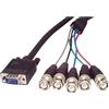 StarTech.com VGABNC5 Cavo VGA a BNC, 1,8 m, HD15 VGA a 5 BNC, coassiale ad alta risoluzione, maschio/maschio, cavo BNC