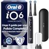 Oral-B Spazzolino Elettrico Ricaricabile iO 6 Nero, 2 Testine di Ricambio per Spazzolino Elettrico, Pulizia Denti Efficace, Custodia Viaggio, Porta Testine, Delicato Su Gengive, Sensore di Pressione