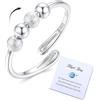 Milacolato Anello Antistress Donna Argento Sterling 925 Anelli Donna