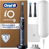 Oral-B iO 9 Spazzolino Elettrico Ricaricabile, 3 Testine di Ricambio, Nero - 3 Testina di Ricambio per Spazzolino Elettrico, Custodia da Viaggio Ricaricabile, Gengive Protette, Pulizia Denti Efficace