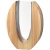LEONARDO HOME Legno 025655 - Vaso moderno in vetro e legno, fatto a mano, opera d'arte senza tempo, vaso di fiori unico, design elegante con piacere di lunga durata, altezza 28 cm, marrone, 025655