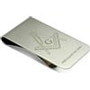 THE MASONIC COLLECTION Fermasoldi placcato argento quadrato e bussola, con o senza logo G, inciso, massonico, regalo personalizzato per uomini, Argento, taglia unica, Quadrato e bussola con G