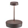 Zafferano, Swap Mini, Lampada da Tavolo Ricaricabile e Senza Fili con Controllo Touch, Adatta per Salotto ed Esterni, Dimmer a Step, 2200-3000 K, Altezza 14,8 cm, Colore Corten