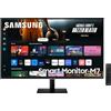 Samsung Smart Monitor M7 (S32DM702), Flat 32'', 3840x2160 (UHD 4K), Smart Hub con app di streaming, Office 365, Gaming Hub, Speaker integrati, Telecomando, WiFi, HDMI, USB-C