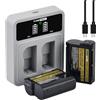 PowerTrust 2 batterie EN-EL15C, 2600 mAh, con caricatore USB C veloce da 20 W, per Nikon EN-EL15, Z5, Z6, Z6 ii, Z6 iii, Z7, Z7i, Z8, ZF, D600, D610, D800, D810, D850