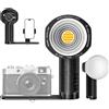 LENSGO 40H Retro Camera Flash Light con Diffusore, Ricaricabile 40W Bi-Color 2700K-7000K, Dimmerabile 0-100%, 8 Effetti di Luce, Compatibile con Canon, Sony, Nikon, Fuji, Olympus & Smartphone
