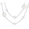 Bling Jewelry Bianco Trifoglio Fiore Lungo Argentato Placcato In Ottone Stazione Tazza Di Latta Catena Wrap Strato Collana Per Le Donne 42 Pollici