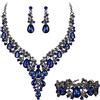 Clearine Donna matrimonio sposa austriaco cristallo Teardrop fiore cluster collana orecchini e bracciale set di gioielli per ballo