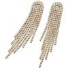 Clearine Orecchini Nappe da Sposa per Donna Scintillio Strass Cristallo Goccia Lampadario Lungo pendenti Bohemien Trasparente Oro fondo
