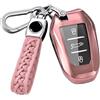 Z.MYUKI 【5 colori】Z.MYUKI Avenger Cover Chiave con Portachiavi per Jeep Avenger Hybrid 2022-2023 2024 Accessori Originali (Rosa)