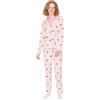 Trendyol Damen 2er-Pack Herz Lange Ärmel Lounge/Zuhause Tailliert Pyjama-Set Pigiama, Pink, L (Pacco da 2) da Donna