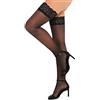 RSLOVE Calze Autoreggenti In Seta con Pizzo Silicone Antiscivolo Calze per Reggicalze da Donna Rosso Taglia unica