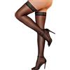 RSLOVE Calze da donna, sexy, per reggicalze con pizzo, Nero , Taglia unica