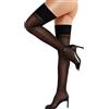 RSLOVE Calze autoreggenti da donna - Sexy reggicalze con silicone antiscivolo, eleganti calze in nylon Stay-Up per reggicalze, Colore: rosso, Taglia unica