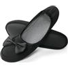 OFFCUP Pantofole da Donna, 37-38EU Scarpe da Casa, Pantofola Ballerina Donna Pantofole da Casa Memory Foam Inverno Ciabatte Pantofola Interno Caldo Peluche Leggero Scarpe di Cotone (Nero)