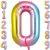 OFFCUP Palloncini Compleanno Colore Sfumato 101 CM, Palloncino Numero 0, Foil Palloncini Numeri, Giganti Palloncini Numeri, Decorazioni Festa Compleanno, Gonfiabili Pallone per Anniversario
