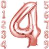 OFFCUP Palloncini Compleanno Oro Rosa 101 CM, Palloncino Numero 4, Foil Palloncini Numeri, Giganti Numeri, Decorazioni Festa Compleanno, Gonfiabili Pallone per Anniversario