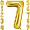 OFFCUP Palloncini Compleanno Dorati 101 CM, Palloncino Numero 7, Foil Palloncini Numeri, Giganti Palloncini Numeri, Decorazioni Festa Compleanno, Gonfiabili Pallone per Anniversario