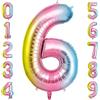 OFFCUP Palloncini Compleanno Colore Sfumato 101 CM, Palloncino Numero 6, Foil Palloncini Numeri, Giganti Palloncini Numeri, Decorazioni Festa Compleanno, Gonfiabili Pallone per Anniversario