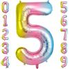 OFFCUP Palloncini Compleanno Colore Sfumato 101 CM, Palloncino Numero 5, Foil Palloncini Numeri, Giganti Palloncini Numeri, Decorazioni Festa Compleanno, Gonfiabili Pallone per Anniversario
