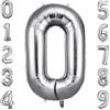 OFFCUP Palloncini Compleanno Argento 101 CM, Palloncino Numero 0, Foil Palloncini Numeri, Giganti Numeri, Decorazioni Festa Compleanno, Gonfiabili Pallone per Anniversario